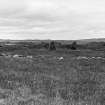 General view of stone circle, henge and Pictish symbol stone.
Original negative captioned: 'Stone Circle near Broom Lodge Port Elphinstone June 1904'.