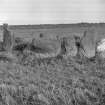 View of cairn from south west.
Original negative captioned: 'Shethin Stone Circle near Tarves viewed from South West. 1908'.

