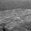 View of fallen flanker.
Print card captioned: "East flanker."
Original negative captioned: 'Cup Marks on fallen pillar stone at Balquhain Circle 1904'.