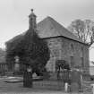 View of church from south-west.
Original negative captioned 'Bourtie Parish Church May 1901'.