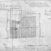 Site plan showing buildings to be removed-Contract drawing signed by John Marns and Son, 19 March 1887. u.s.   Dated "4 March 1887".
Digital image of E/12414.