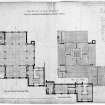 Plans of reference library floor, entresol and roof.