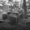 Detail of cairn.
Original negative captioned: 'Stone Circle at Glendruid Inverness, Central Group and Large Pillar stone in circumference 1910'.