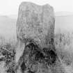 View of cup-marked standing stone.