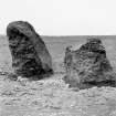 View of remains of stone circle.