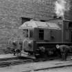 View showing Sentinel 040 VB 'John' locomotive at Whifflet Foundry, Coatbridge.