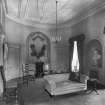 Craigcrook Castle, interior.
View of morning room showing wall painting in recess.