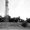 Exterior view of bunker and mast