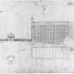 Photographic copy of drawing showing plan & elevation.