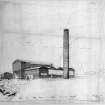 Perspective sketch of boiler house.
Scanned image of D 64834.
