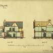 Gullane, villa.
Sections AB and CD. 
Titled:  'Villa At Gullane Set B. No 5'.
Insc:  '35 Frederick Street Edinburgh June 1897'.
Scanned image of D 65488.