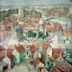 21 Warriston Crescent.
Photographic copy of tempera mural of Malton, Yorkshire, painted in dining room by Ann Connel, 1936.