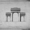 Elevation of Victoria Royal Arch for competition.