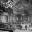 Interior-general view of meeting room with large tables and monogrammed chairs
Digital image of B 64057