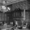 Interior-general view of meeting room with table and chairs in front of ornamental fireplace
Digital image of B 64055