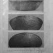 Black and white slide from photograph of unprovenanced source, detail of bowls from hoard, St.Ninian's Isle, Shetland
NMRS Survey of Private Collection
Digital Image only