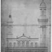 31, 33, 35 Lynedoch Place, Free Church College
Photographic copy of pen and ink elevation to India Street
Titled: 'For Free College Church, Glasgow  No 5  A'
Signed: 'Wilson'  'Charles Wilson - Architect  10th Decr 1855  4/8676'