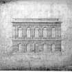 Royal Faculty of Procurators' Hall
Photographic copy of elevation
Titled: 'Elevation to the South  Glasgow 33 Bath St.  Sept. 1854  for the Faculty of Procurators'
Signed: 'Charles Wilson'