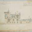 Drawing showing West elevation of Threave House.
