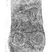 Dyce no 1, composite digital image of rubbing of Pictish symbol stone.