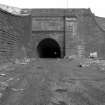 View from WSW showing WSW front of S portal of Buchanan Street Station Tunnel with relieving arch over Queen Street Station Tunnel on left