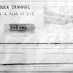 Dumbuck crannog excavation.
Titled: 'Dumbuck crannog, sections and plan of site'.