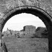 General view of West elevation from entrance gateway within West enclosure wall. Digital image of AB/2035.