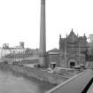 General view from ESE showing chimney and ESE front of works with part of sewar aqueduct in foreground