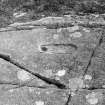 Dunadd, Fort.
View of rock cut 'foot-print'.