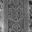 Kilfinan Parish Church.
Lamont Aisle. Armorial slab of Jean Urray, 1706.