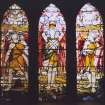 Detail of 3 stained glass windows.
