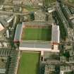 Oblique aerial view of Edinburgh centred on Tynecastle Park stadium, taken from the WSW.