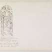 Annotated drawing of Meigle cross slab (No.2, reverse)  
From album, page 23. Digital image of PTD/316/2/P.