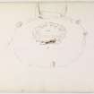Sketch plan of stone circle, page 58(reverse).  Digital image of ABD/545/4/P.