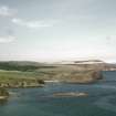 Copy of colour slide showing distant view of Cullykhan, Castle Point, Troup, Banffshire
Insc: "General view of Castle Point and bay from Pennan"
NMRS Survey of Private Collection
Digital Image only