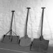 Interior.
Selection of wooden shovels (sheils).
Digital image of A 33438.