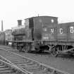 View from SE showing NCB locomotive number 19 and wagons near washery