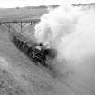 View looking NW from Minnivey showing NCB locomotive number 21 and wagons with bridge in background