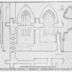 Plan of chancel including sections and internal elevations of South wall.
Scanned image of E 26255.