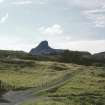 Copy of colour slide showing view of Hill Fort, Sgurr of Eigg - distant view from Galmisdale road
NMRS Survey of Private Collection
Digital Image only