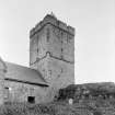 Harris, Rodel, St Clement's Church.
View from NE showing NNE and ESE fronts of tower.
