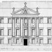 Elevation to court drawing.
