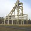 View of reinforced concrete headframe of Mary Colliery, surviving in isolation after the demolition of the colliery's surface buildings.