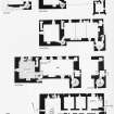 Publication illustration; Carnassarie Castle. Photographic copy of plans of ground floor, first, second, third and parapet.