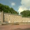 View from W of the S end of Nursery Buildings (formerly 215-233) New Lanark Road)