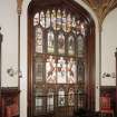 Taymouth Castle.  1st. floor, Dining-room, view of stained glass window at West end.

