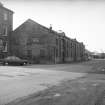 View from ENE showing NNE and ESE fronts of warehouse and NNE front of 1 Granton Square