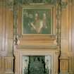 Interior, Newbattle Abbey House.
Detail of fireplace and overmantle in first floor dining room.
