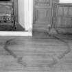 Interior.
Detail of parquet floor in basement marking the site of a former column base.
Digital image of C 54089.
