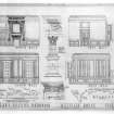 Digital image of pencil drawing of Lady Leven's bedroom - panelling on N, E, S and W walls, details of cornice, pilaster and pedestal, mantelpiece, chair rail, room base and mouldings.
Signed 'Stanislaw Tyrowitz S.A.R.P.'.